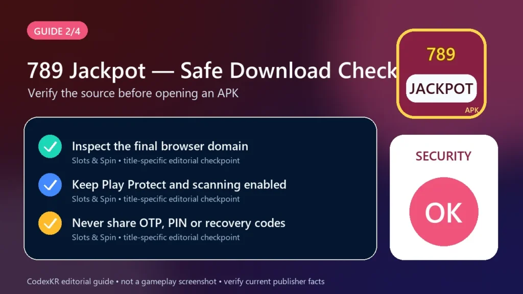 789 Jackpot APK information and safety guide card 2