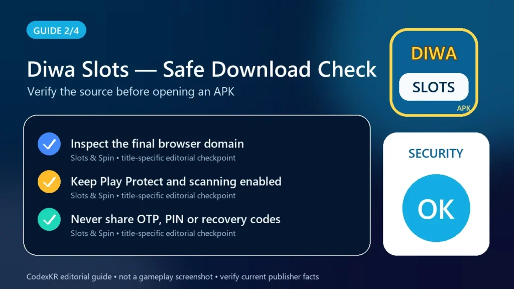 Diwa Slots APK information and safety guide card 2