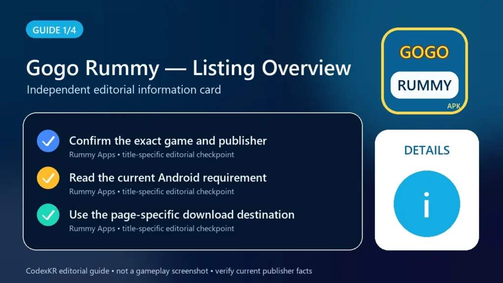 Gogo Rummy APK information and safety guide card 1