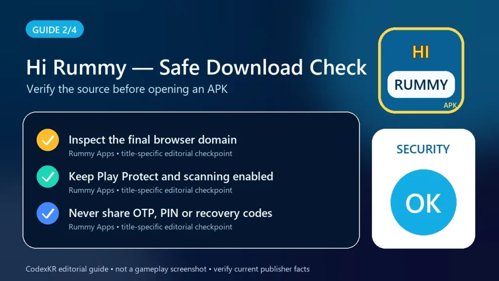 Hi Rummy APK information and safety guide card 2