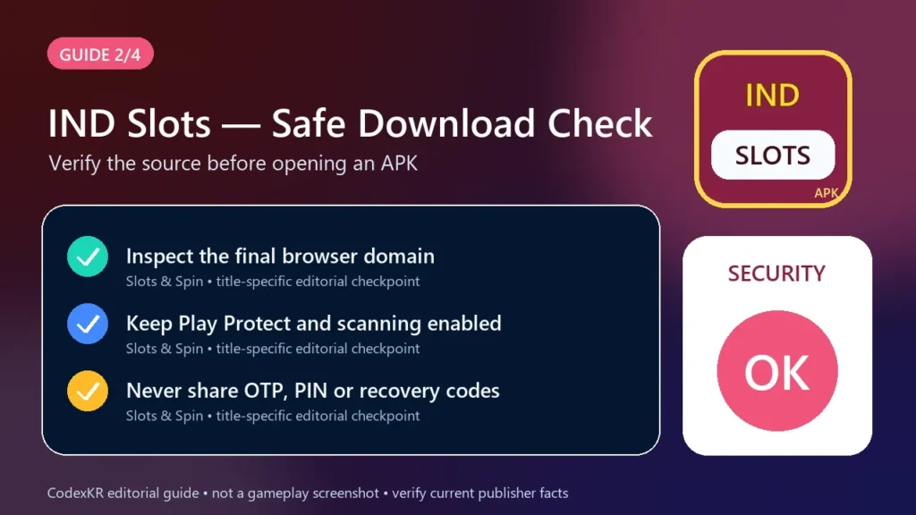 IND Slots APK information and safety guide card 2