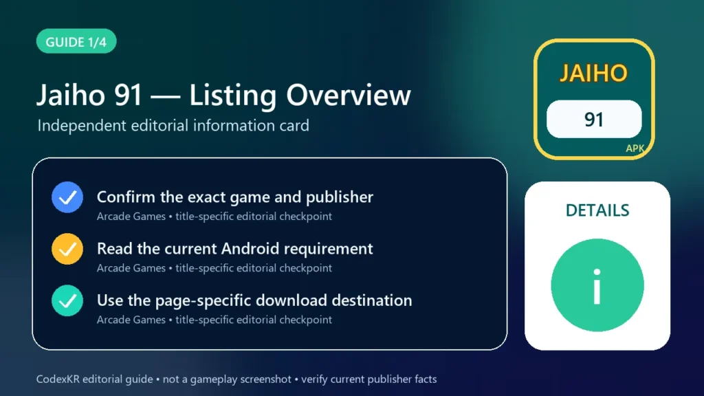 Jaiho 91 APK information and safety guide card 1
