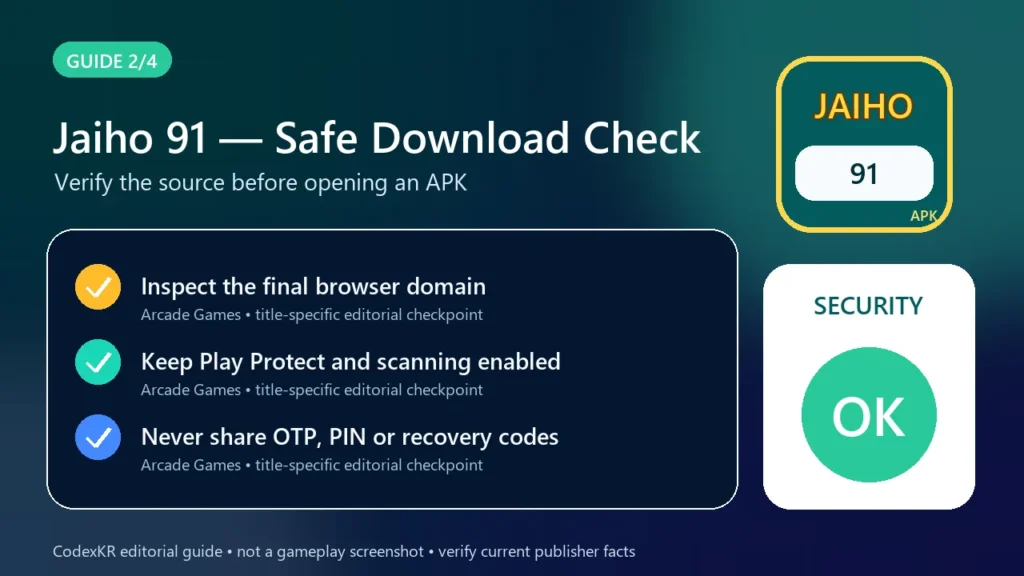 Jaiho 91 APK information and safety guide card 2