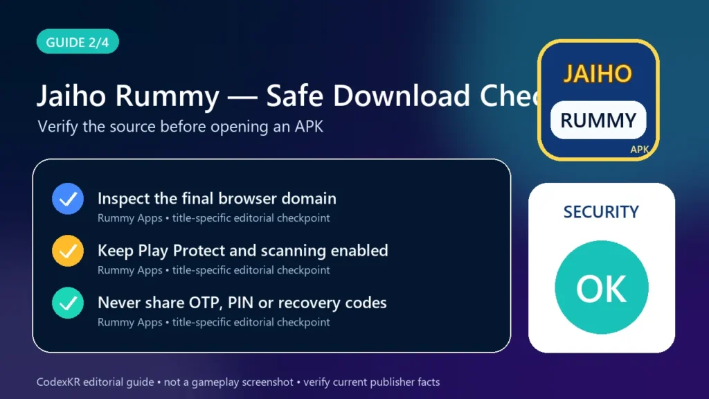Jaiho Rummy APK information and safety guide card 2