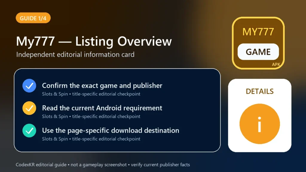 My777 APK information and safety guide card 1