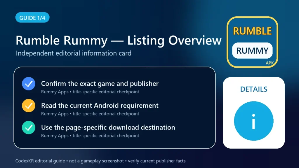 Rumble Rummy APK information and safety guide card 1