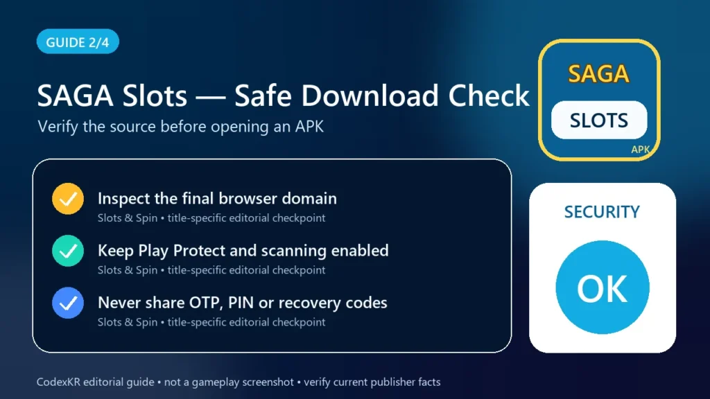 SAGA Slots APK information and safety guide card 2