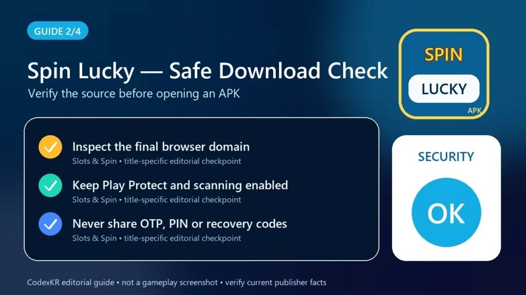 Spin Lucky APK information and safety guide card 2
