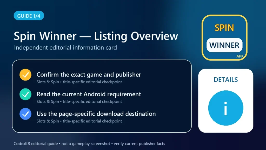 Spin Winner APK information and safety guide card 1