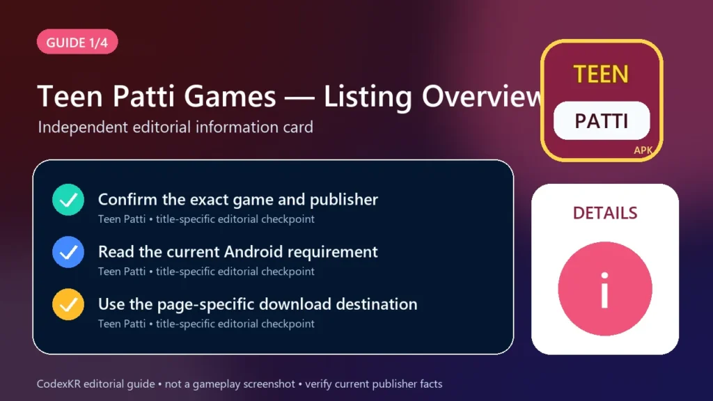 Teen Patti Games APK information and safety guide card 1