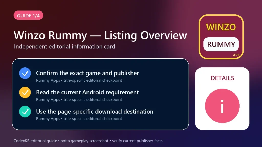 Winzo Rummy APK information and safety guide card 1