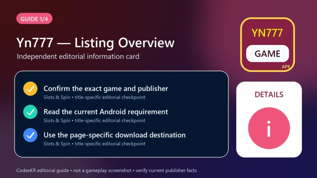 Yn777 APK information and safety guide card 1