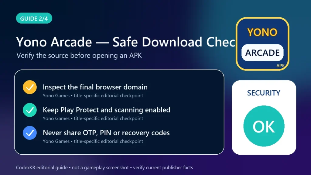 Yono Arcade APK information and safety guide card 2