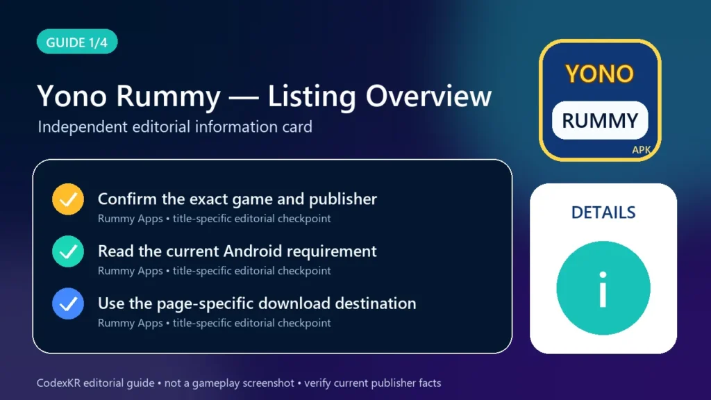 Yono Rummy APK information and safety guide card 1
